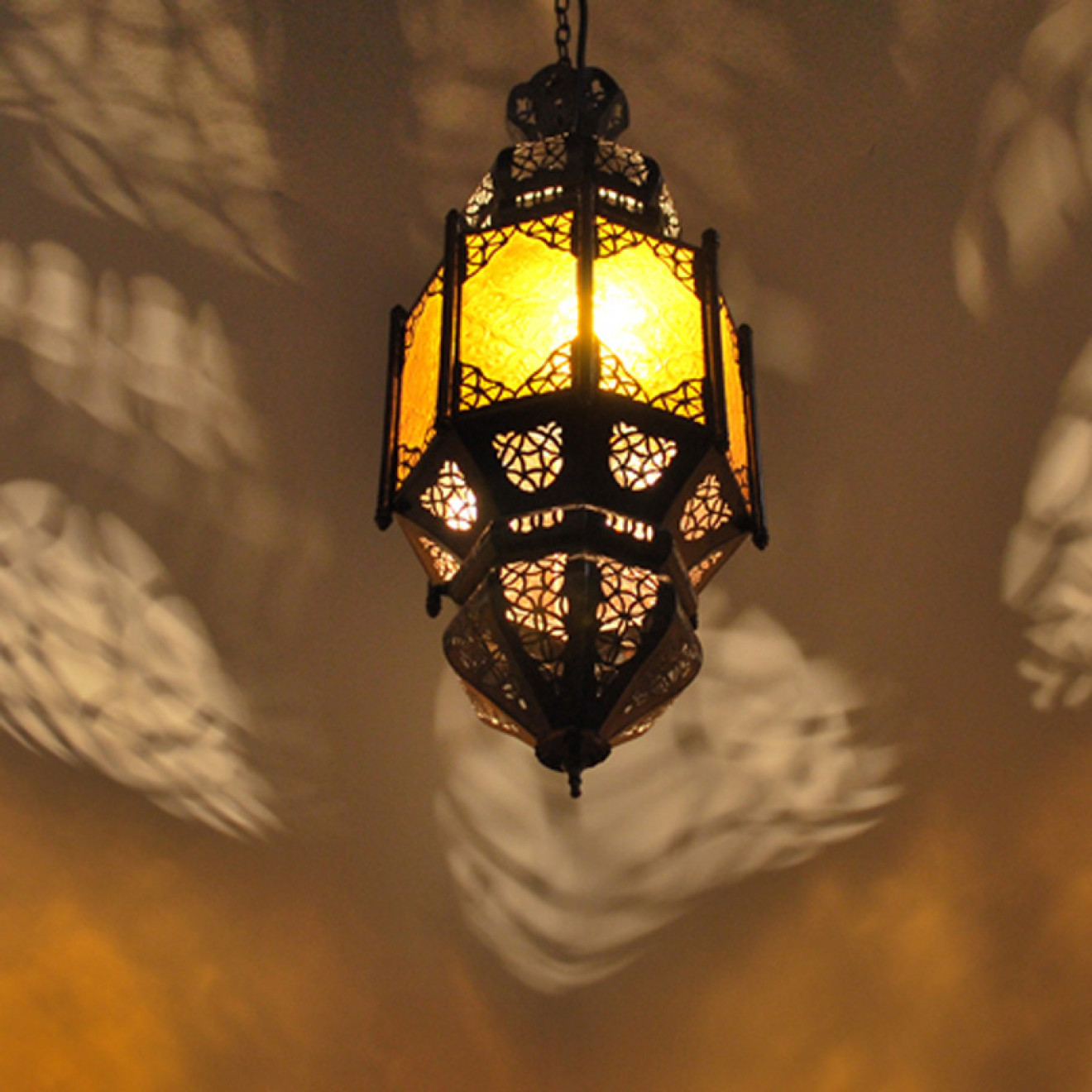 Arabische Hängeleuchte Lafna Amber