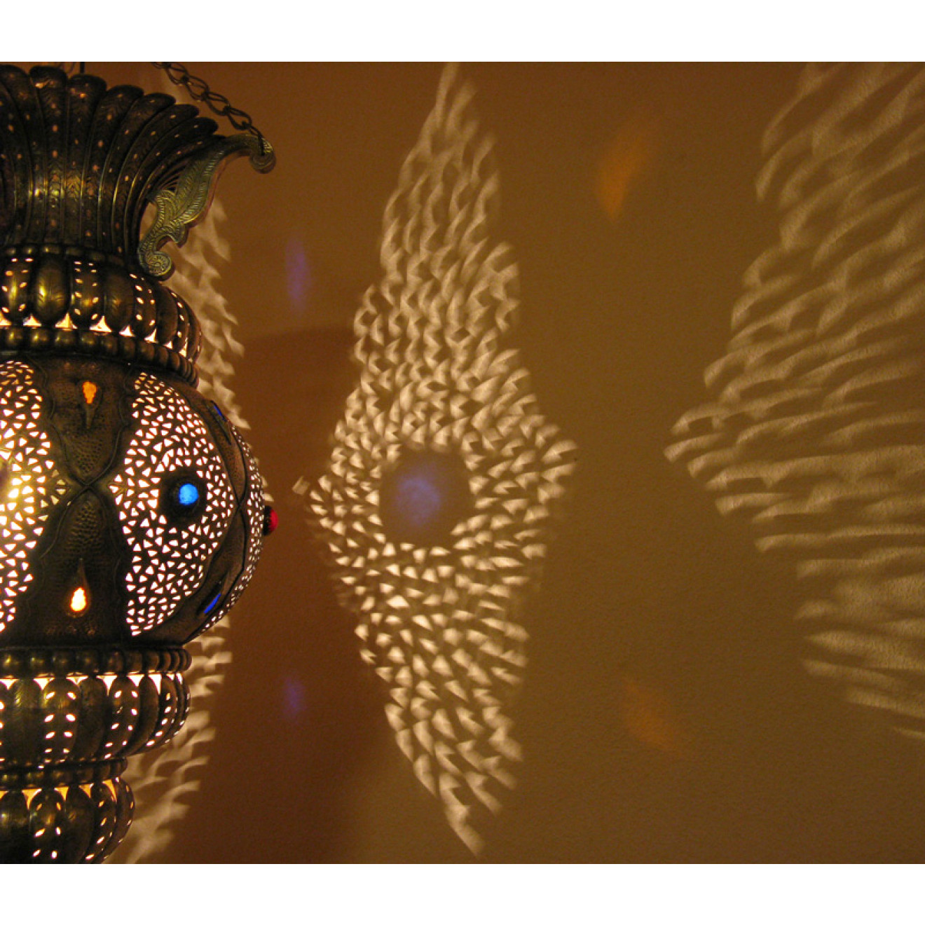 Orientalische XXL Lampe "Schasad" aus Messing