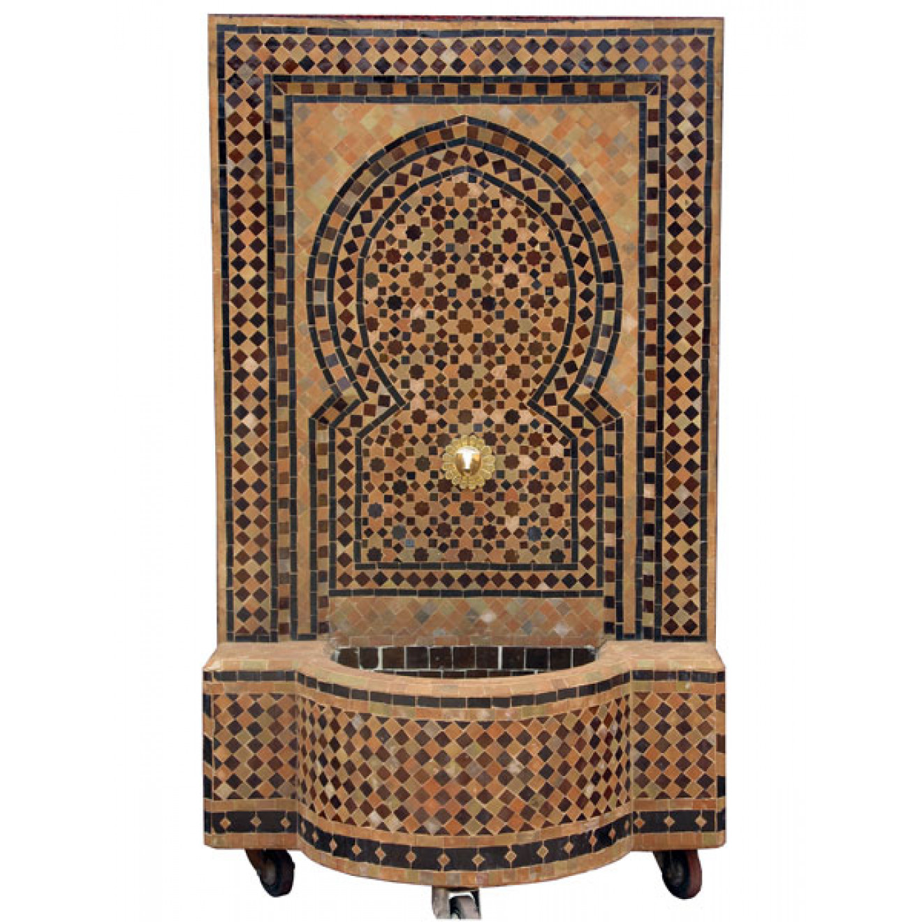 Mosaikbrunnen aus Marokko FOUDOUK0 130 x 70cm Braun/Beige