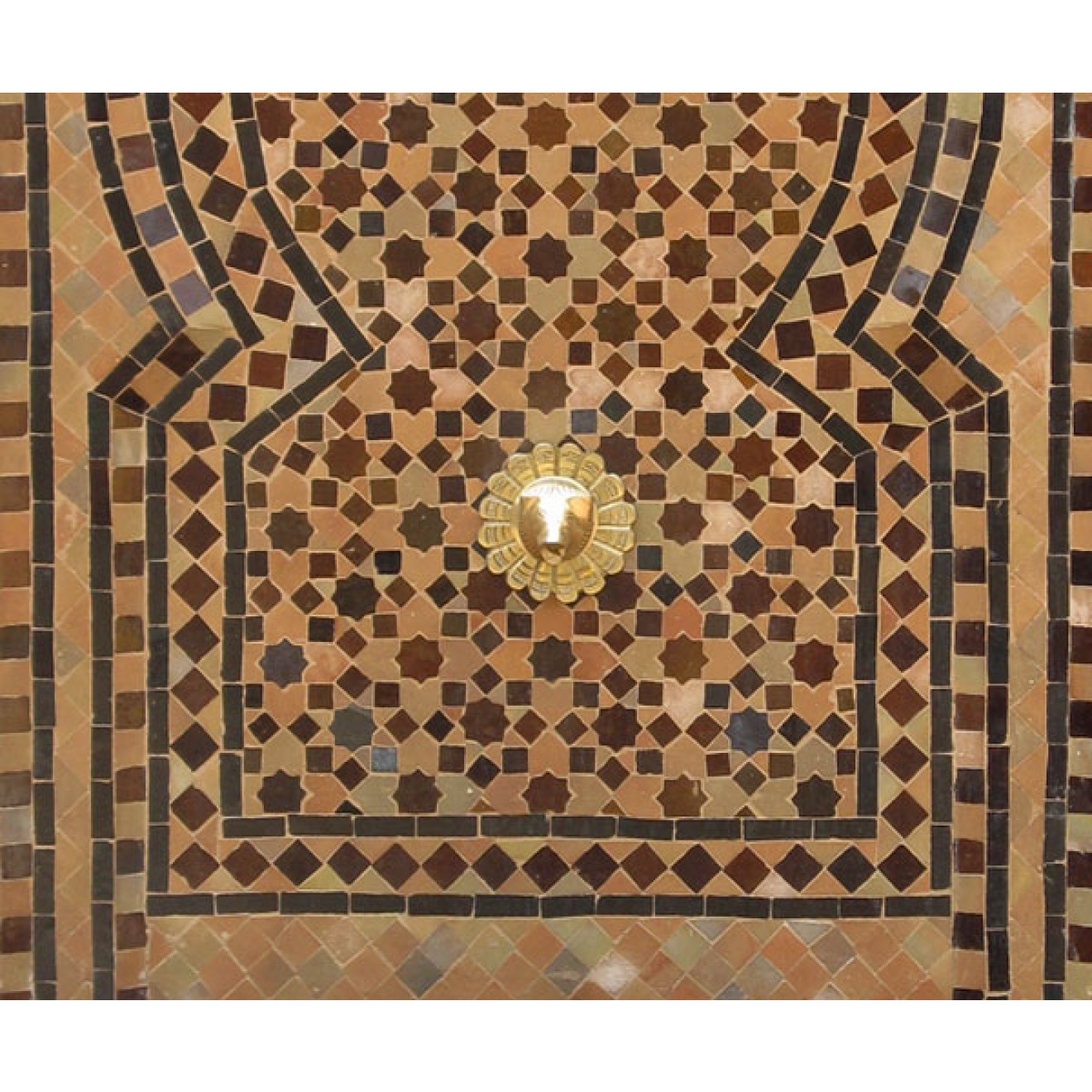 Mosaikbrunnen aus Marokko FOUDOUK0 130 x 70cm Braun/Beige