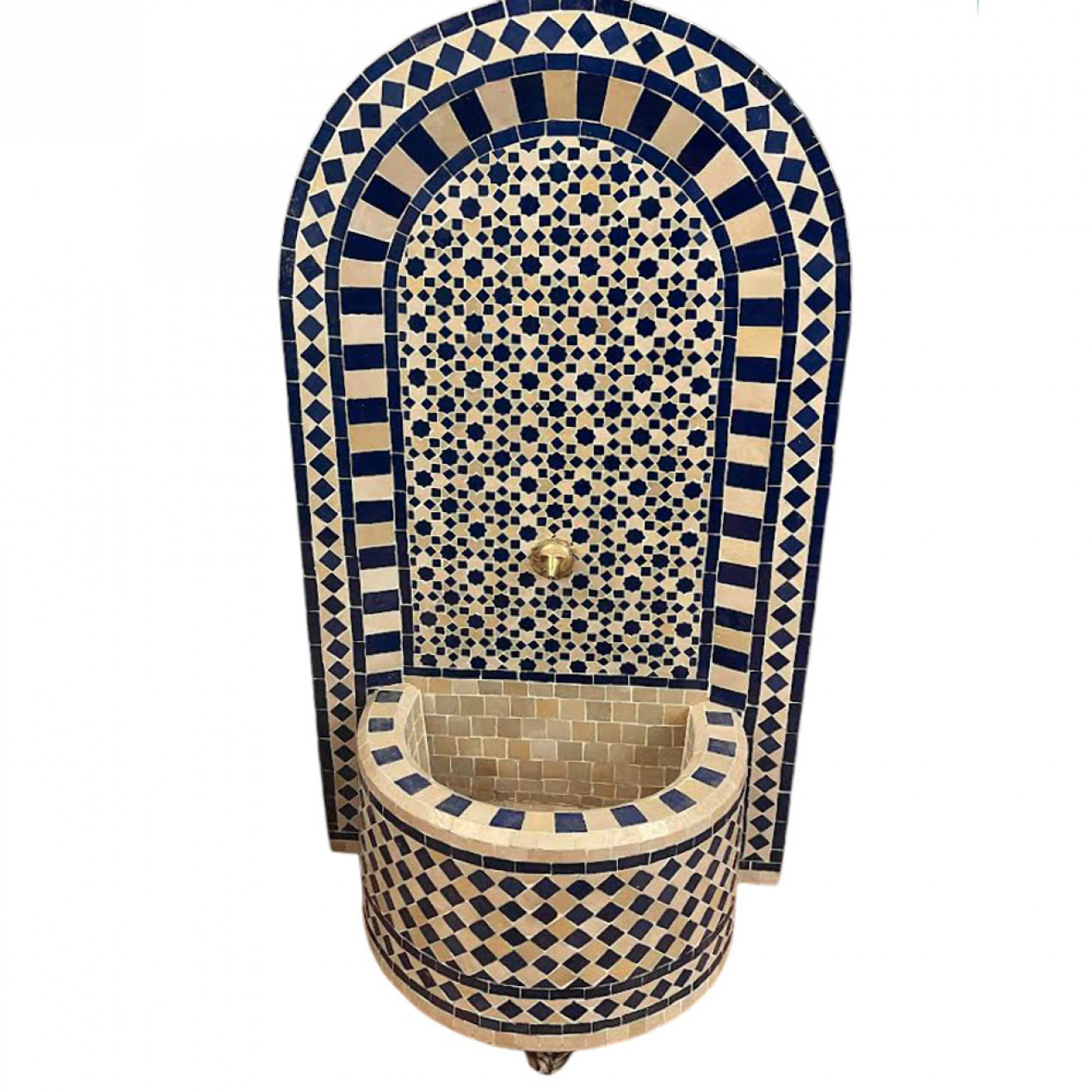 Mosaikbrunnen FOUNDOUK H120cm Blau