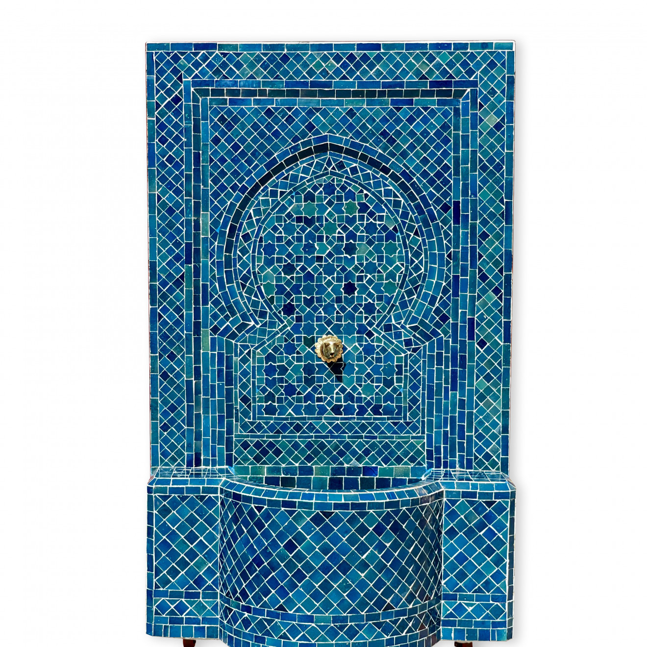 Marokkanischer Gartenbrunnen OCEANBLAU 130cm