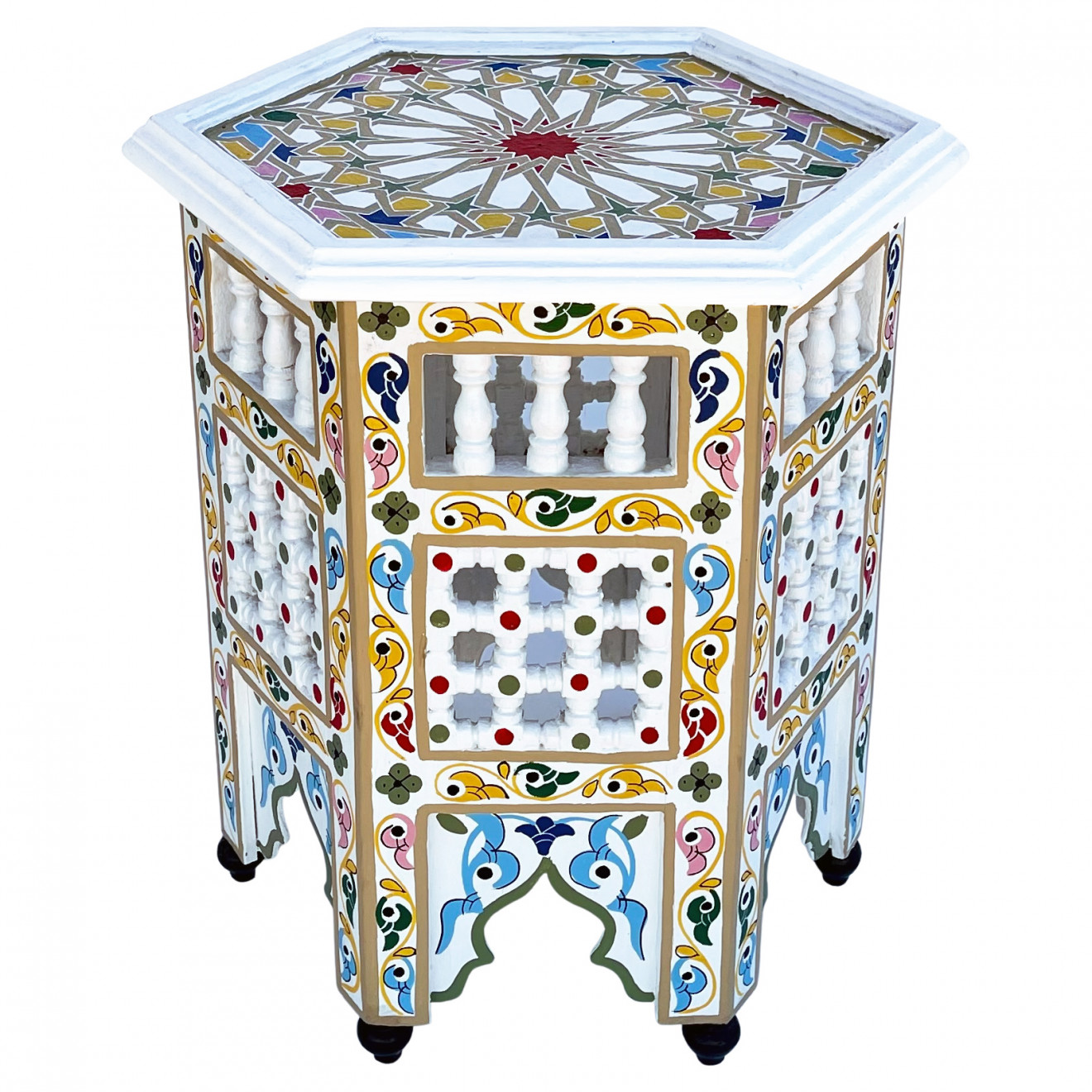 Marokkanischer Beistelltisch handbemalt BAIDA-K