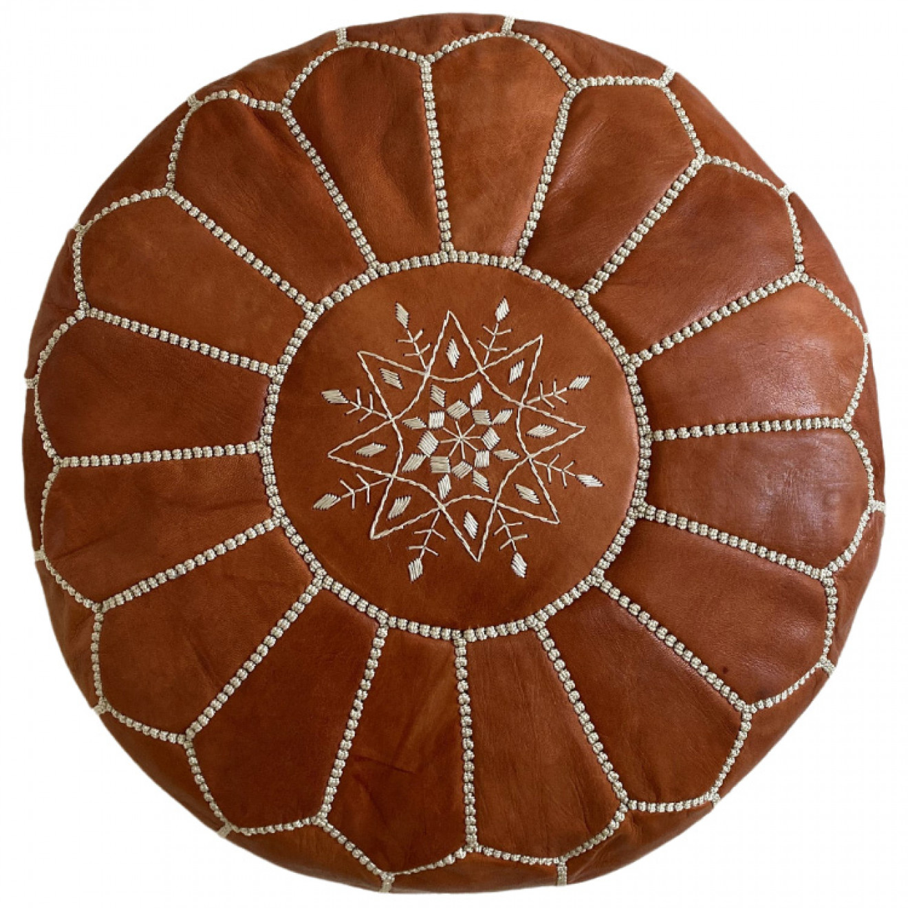 Marokkanisches Ledersitzkissen RONDA Cognac