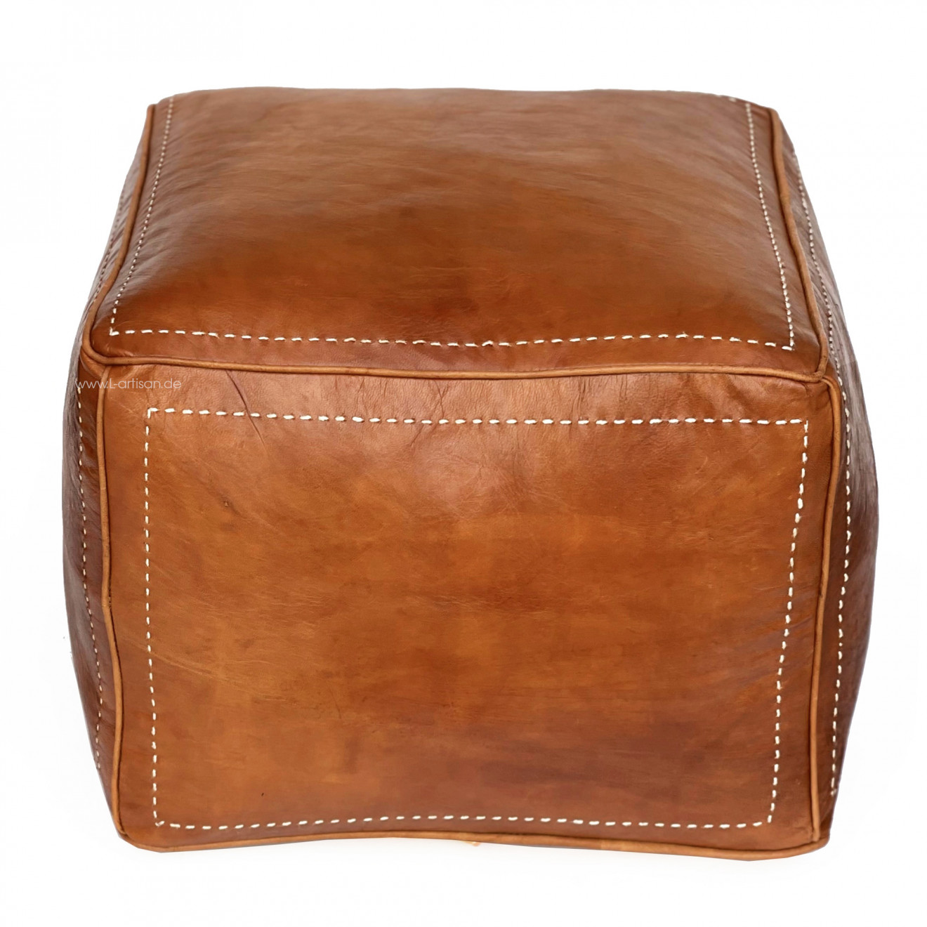 Ledersitzkissen Quadratisch Cognac 45x45cm