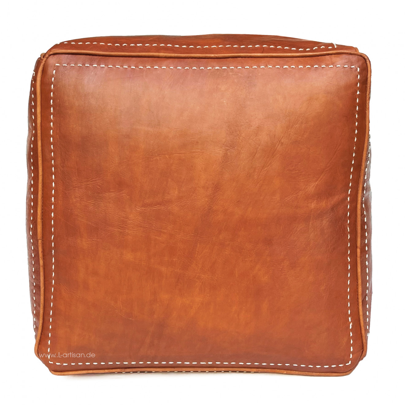Ledersitzkissen Quadratisch Cognac 45x45cm
