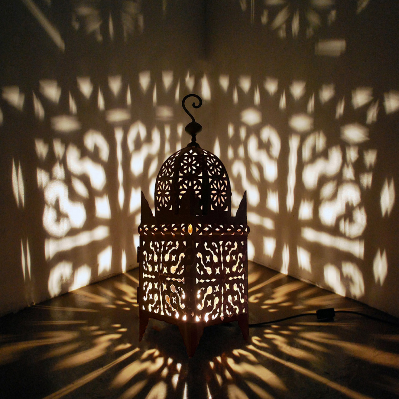 Marokkanisches Metall Windlicht JAMA H35cm