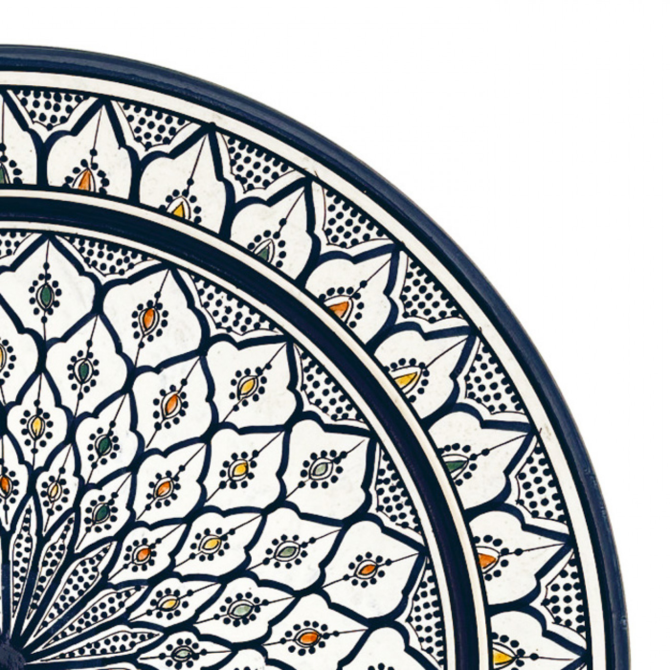 Handbemalter Keramikteller aus Marokko Bunt Ø40cm