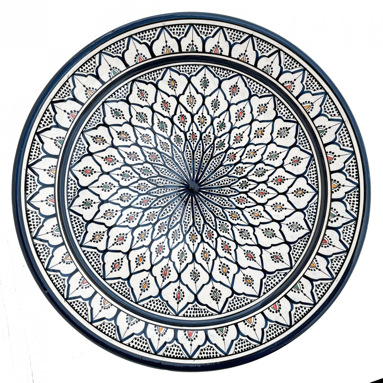 Handbemalter Keramikteller aus Marokko Bunt Ø40cm