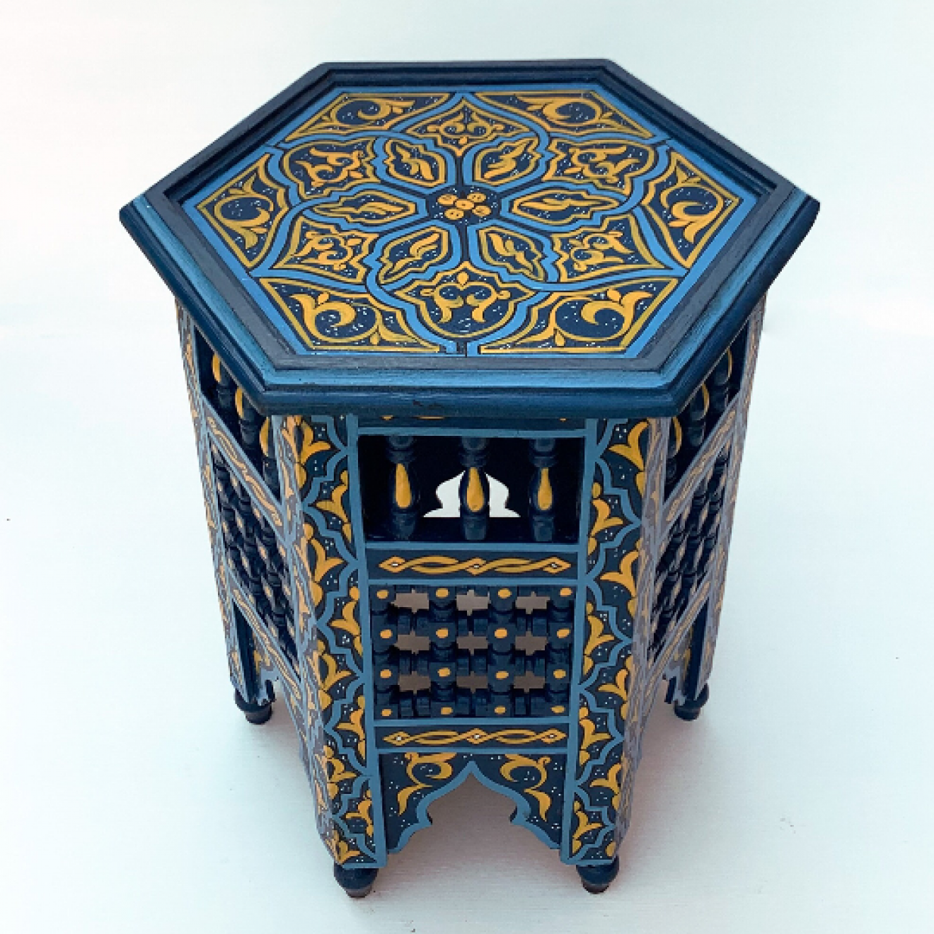 Orientalischer Beistelltisch ZARGITA blau