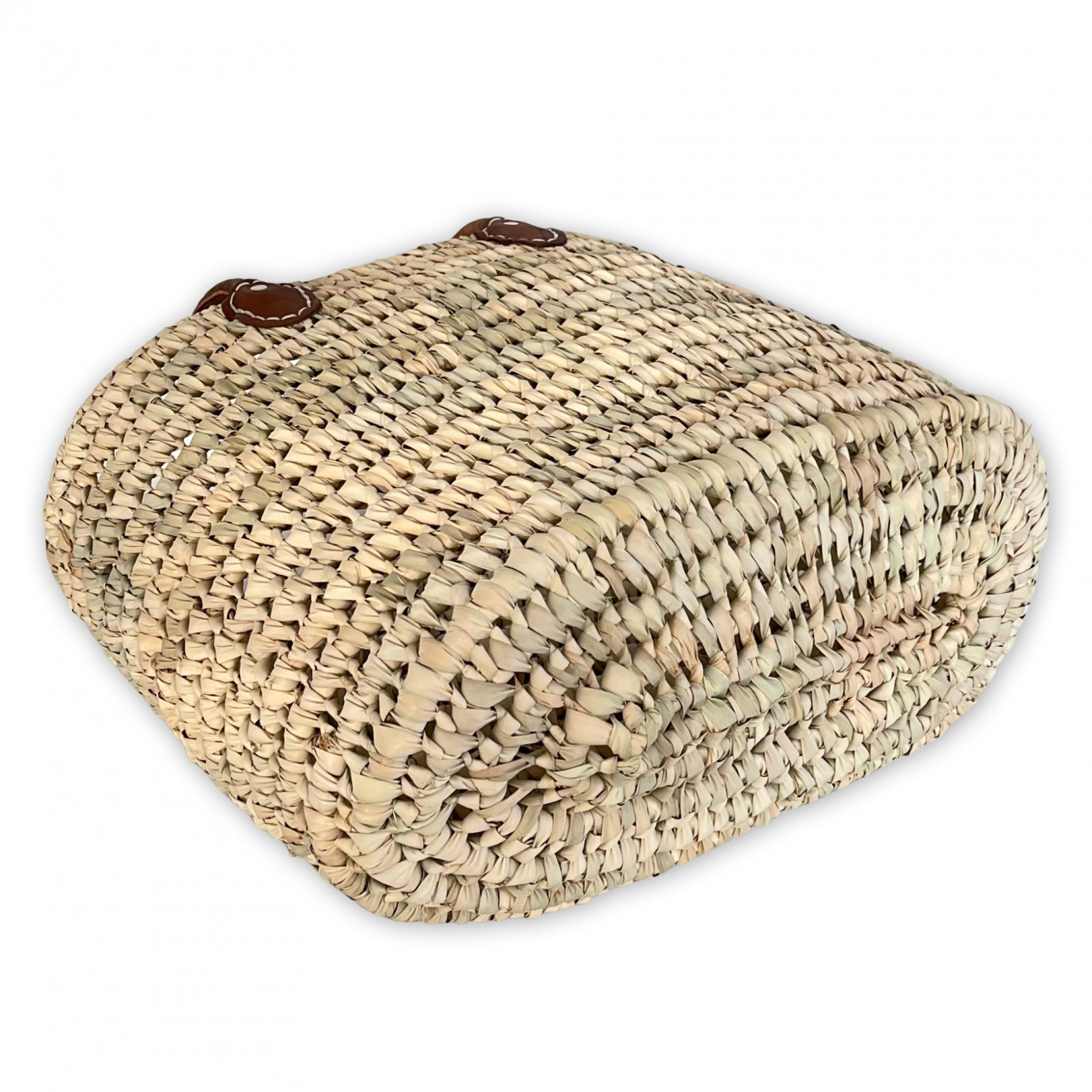 Handtasche aus Palmblatt mit Ledergriff LARA