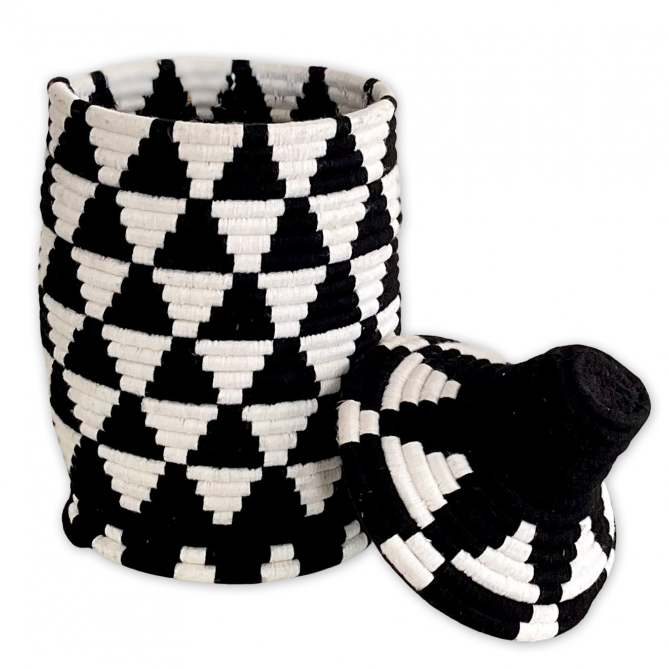 Berber Korb in schwarz/weiß H32cm