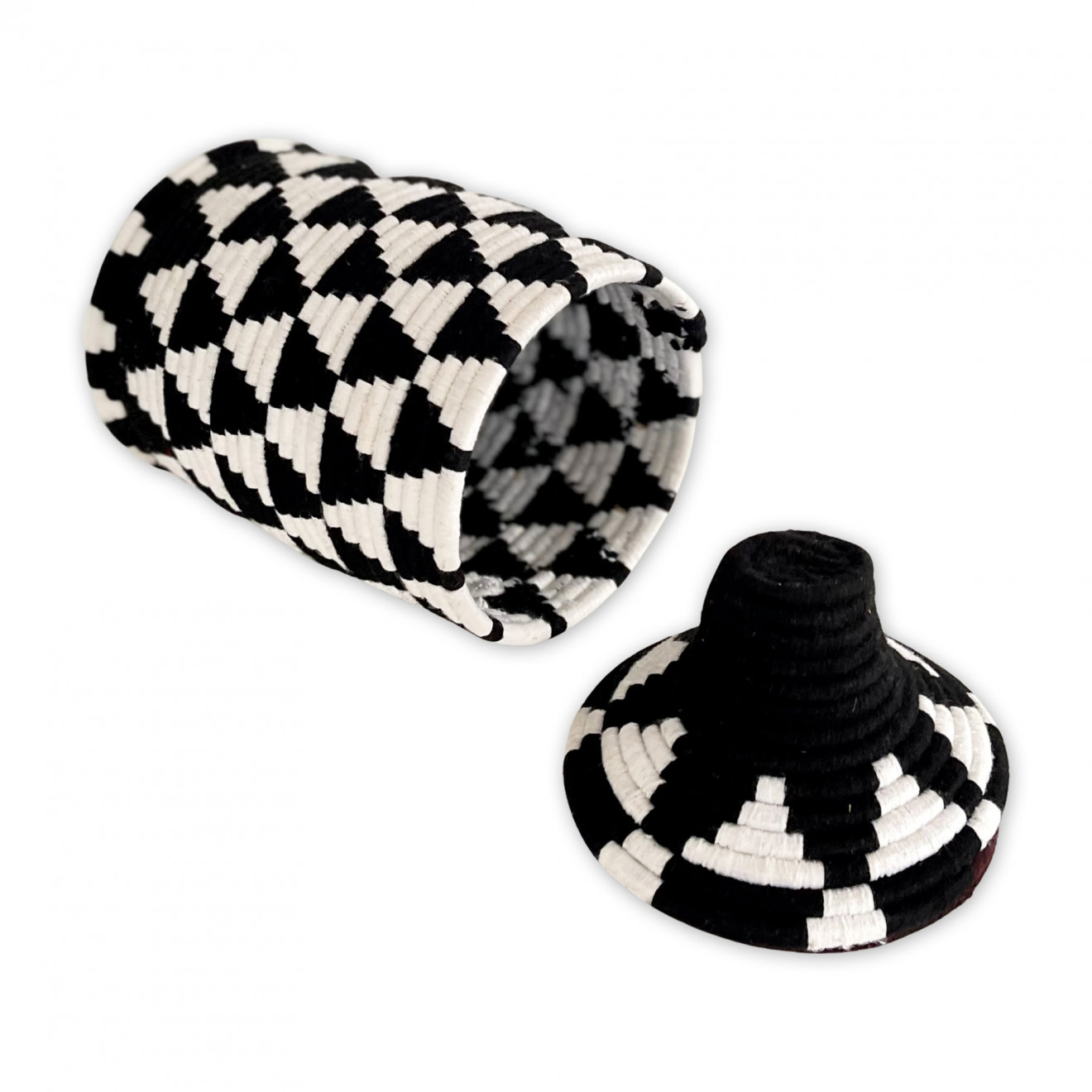 Berber Korb in schwarz/weiß H32cm