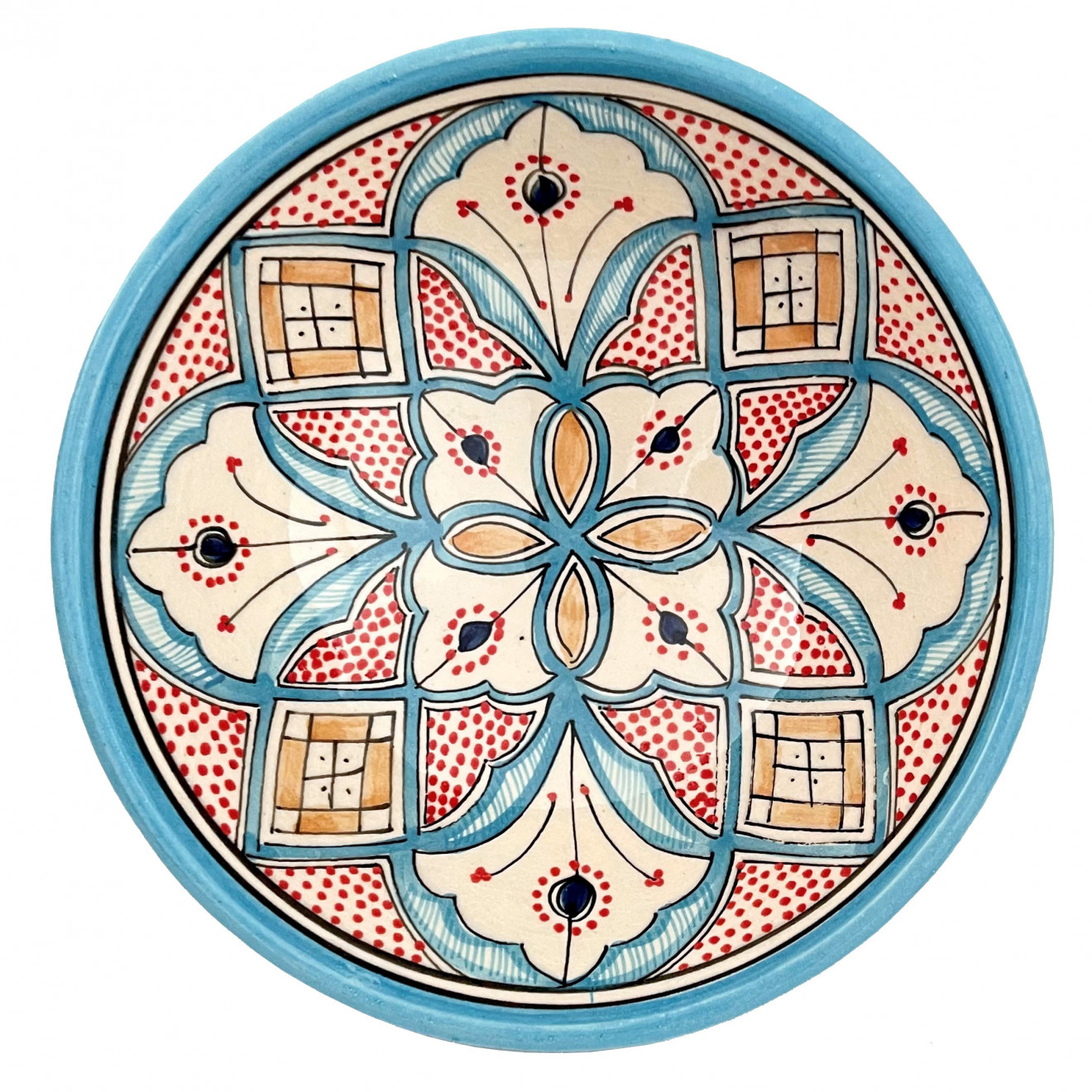 Marokkanische Keramik Schale Safi-2 Türkis Ø20 cm