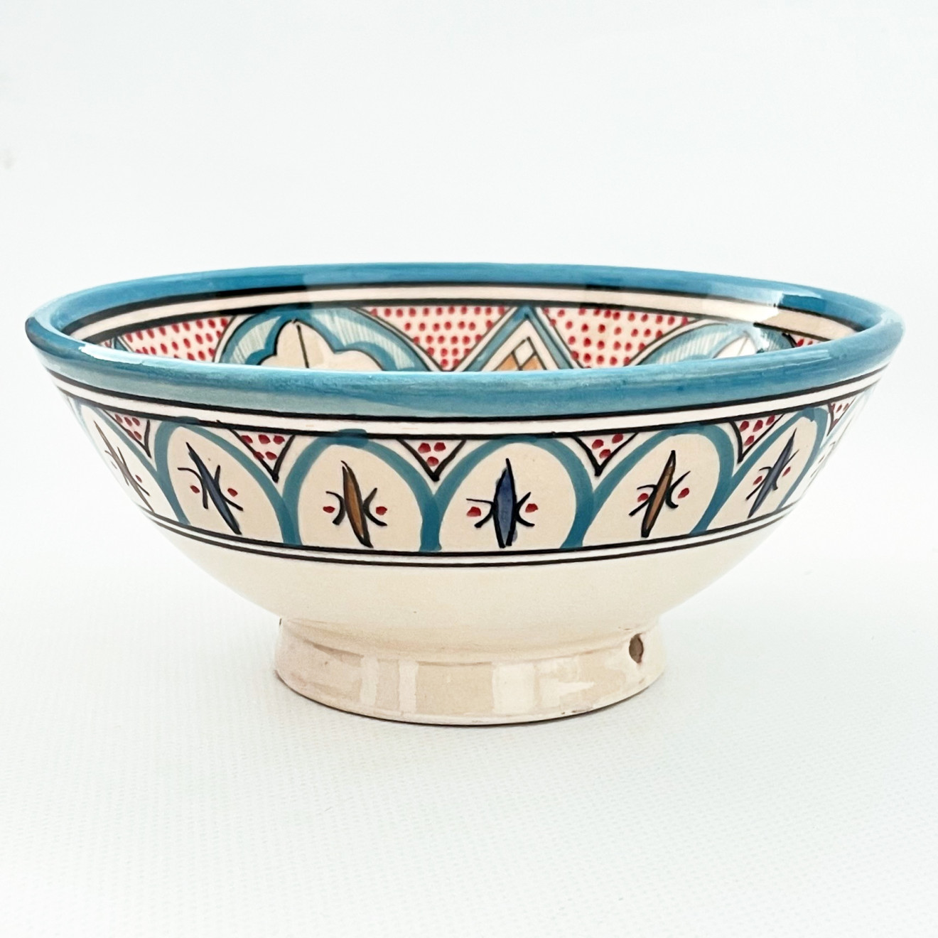 Marokkanische Keramik Schale Safi-2 Türkis Ø20 cm