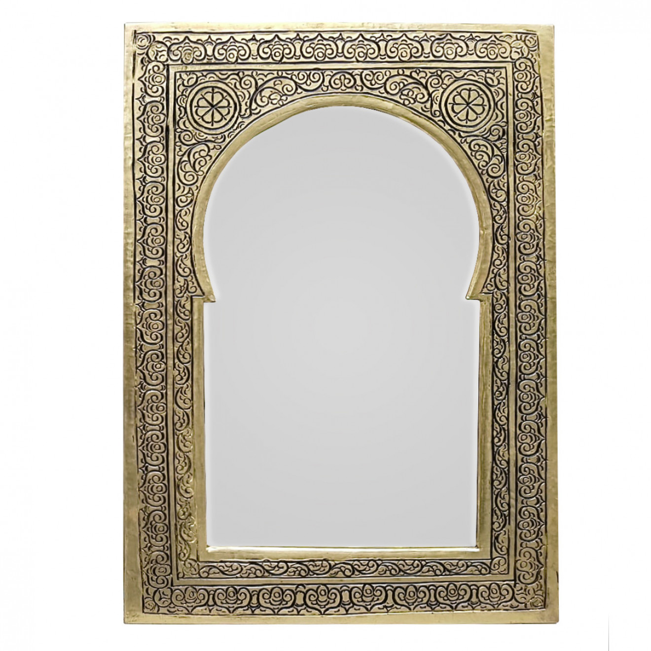 Kleiner marokkanischer Spiegel HALIM Gold H28cm