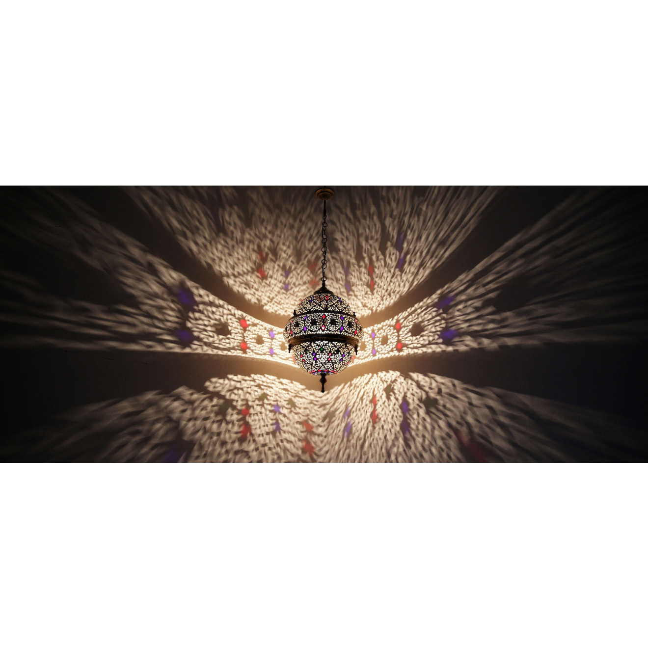 Orientalische Marokkanische Hängelampe aus MESSING FANTASIA