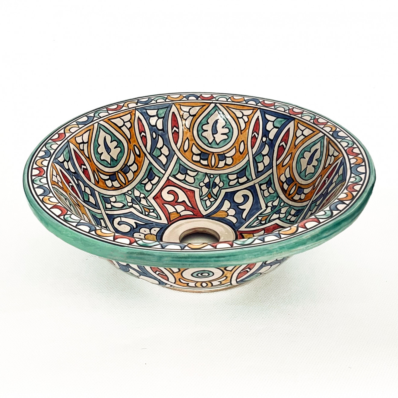 Handbemaltes Waschbecken Multifarbig Ø35 cm