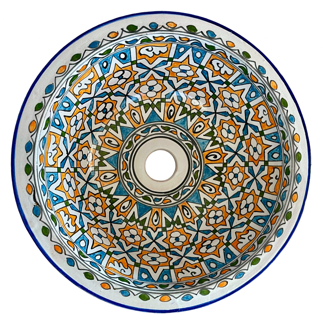 Keramik Waschbecken Bunt Ø35 cm