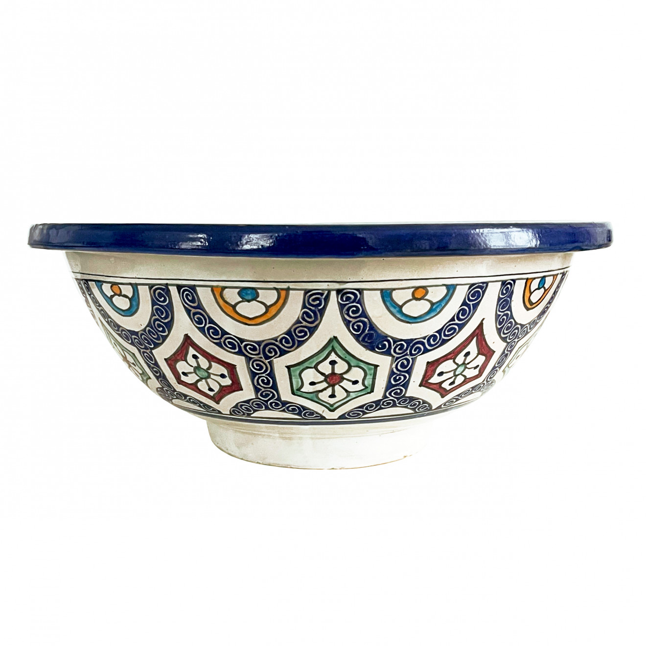 Aufsatzwaschbecken handbemalt aus Keramik FES-I D40cm