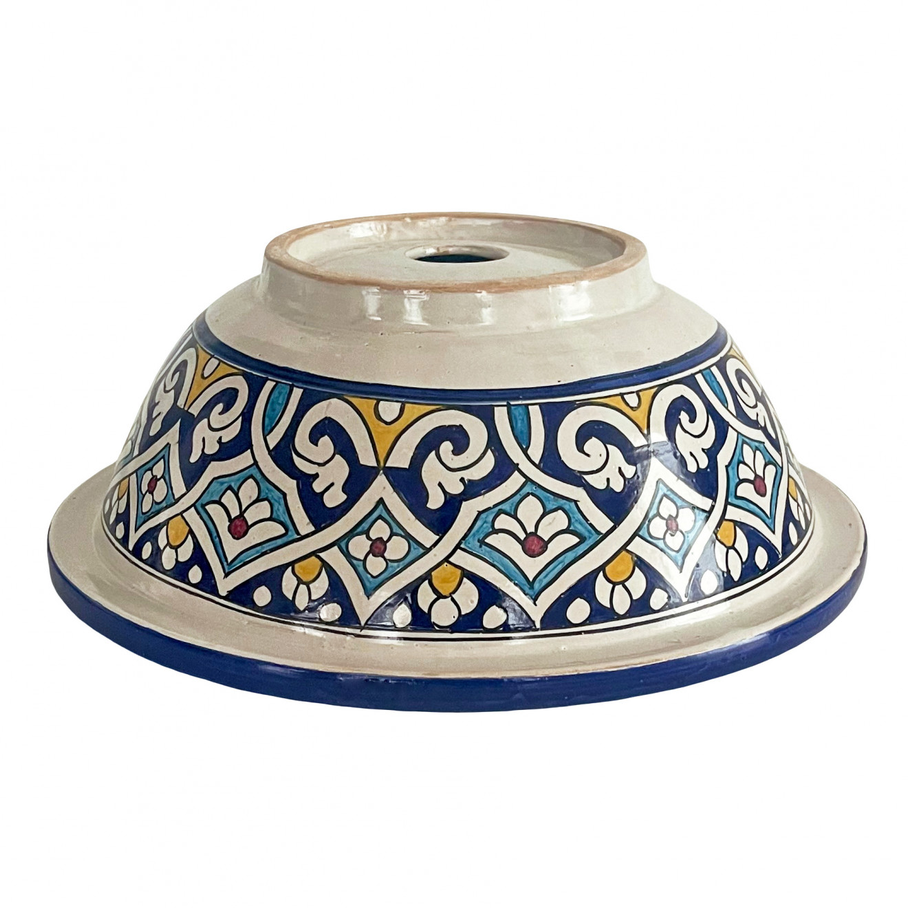 Handbemalte Keramik Waschschüssel MULTI-10 D40cm