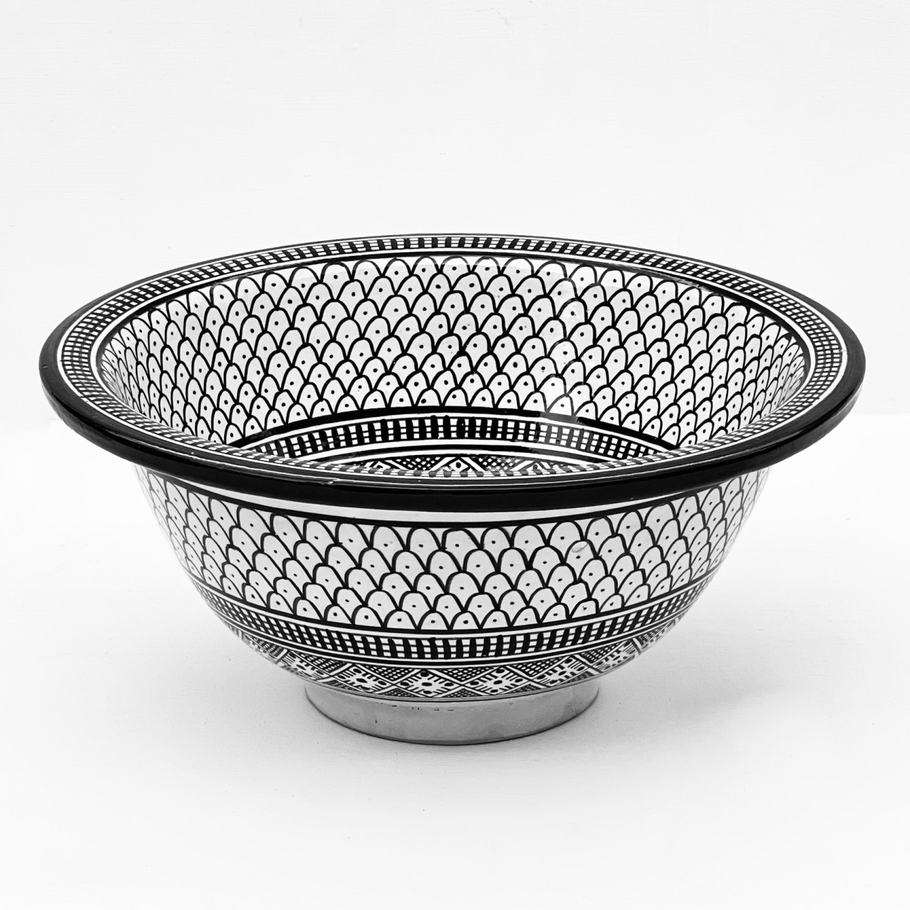 Bemaltes Aufsatz-Handwaschbecken aus Keramik SAMAK-SW D40cm