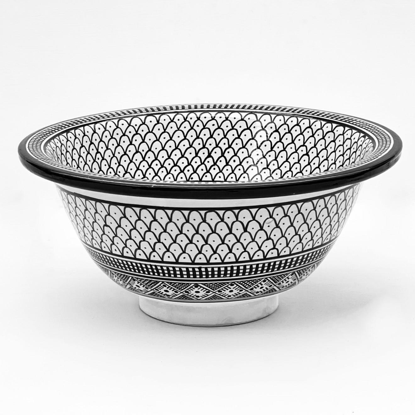 Bemaltes Aufsatz-Handwaschbecken aus Keramik SAMAK-SW D40cm