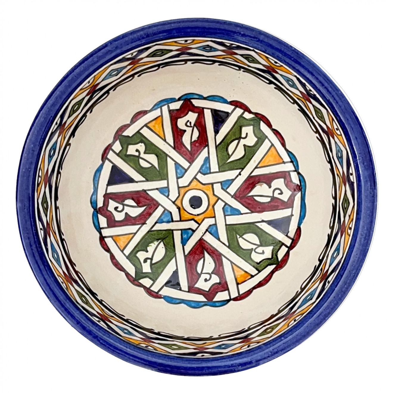 Marokkanische bunte Schüssel aus Keramik FES-067 Ø18cm