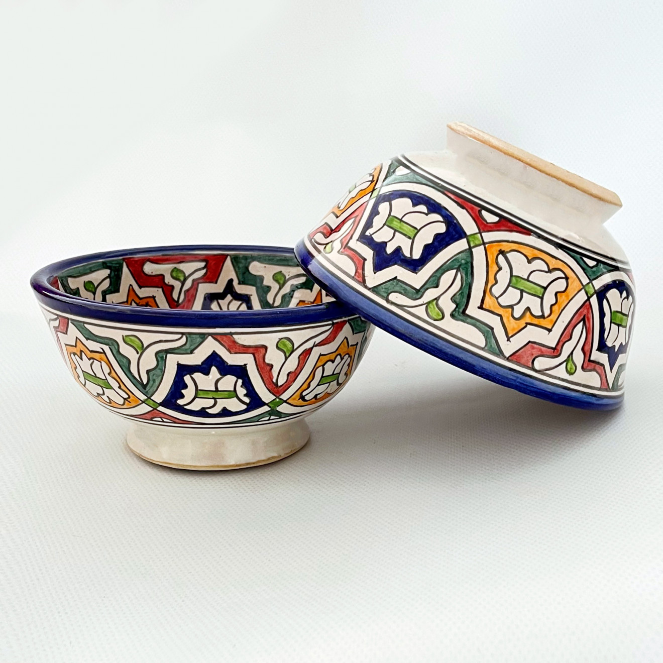Bunte Keramikschüssel aus Marokko FES-066 Ø18cm