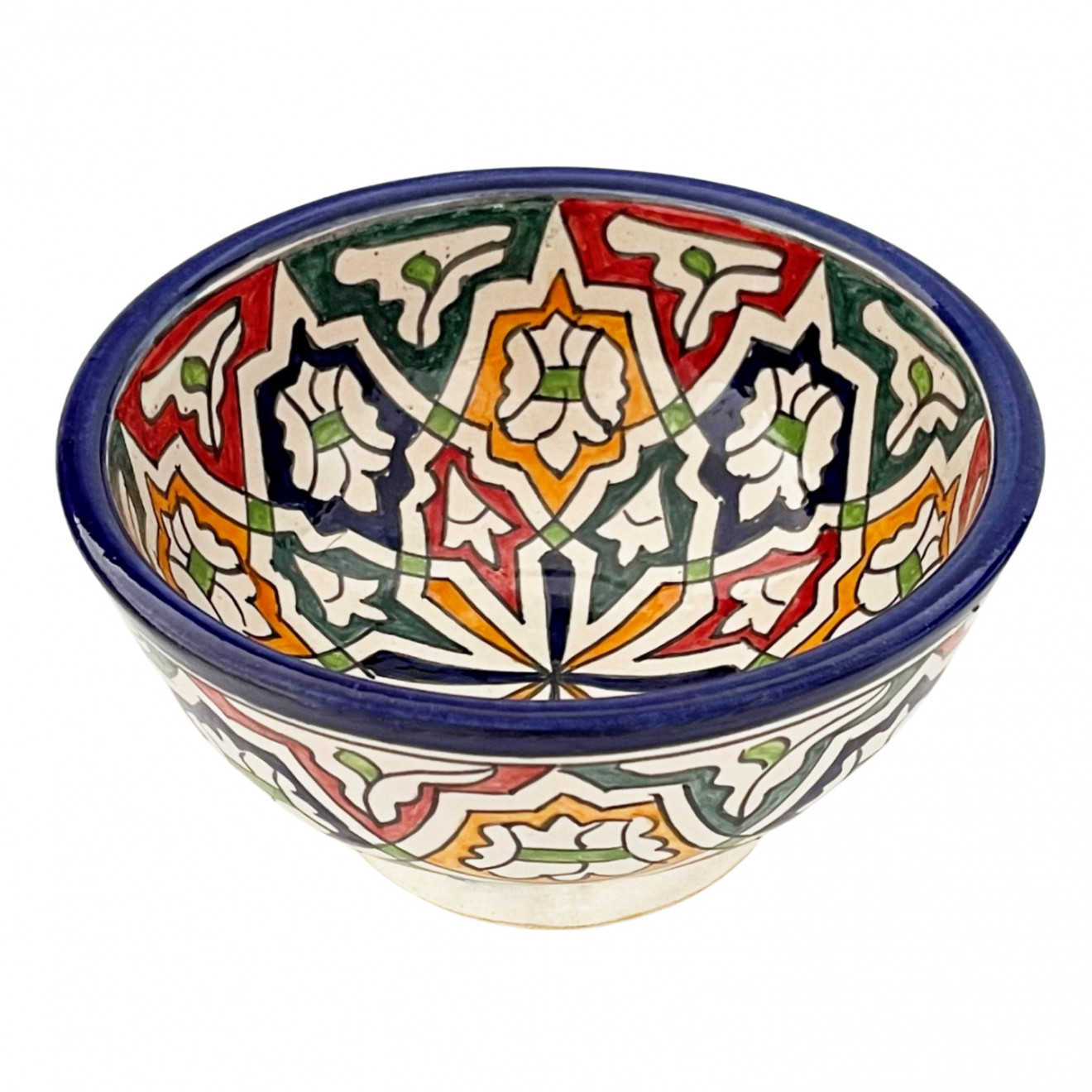 Bunte Keramikschüssel aus Marokko FES-066 Ø18cm