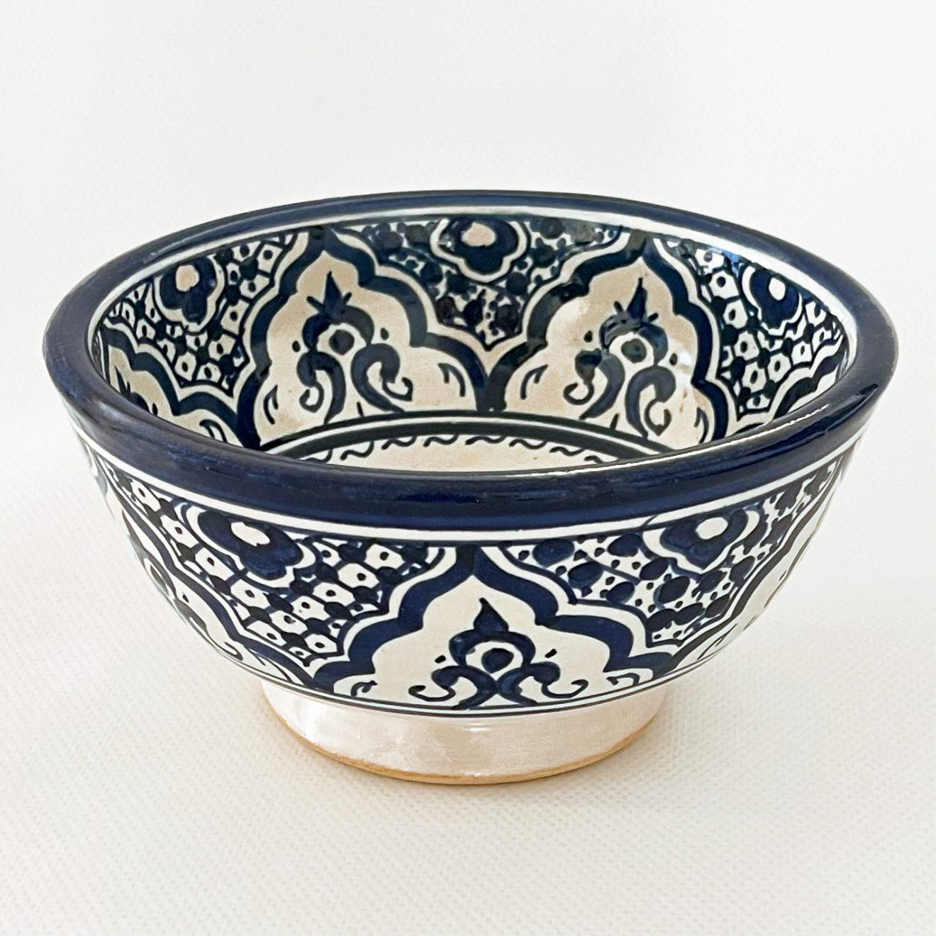 Keramikschüssel aus Marokko blau-Weiß FES-055 Ø18cm