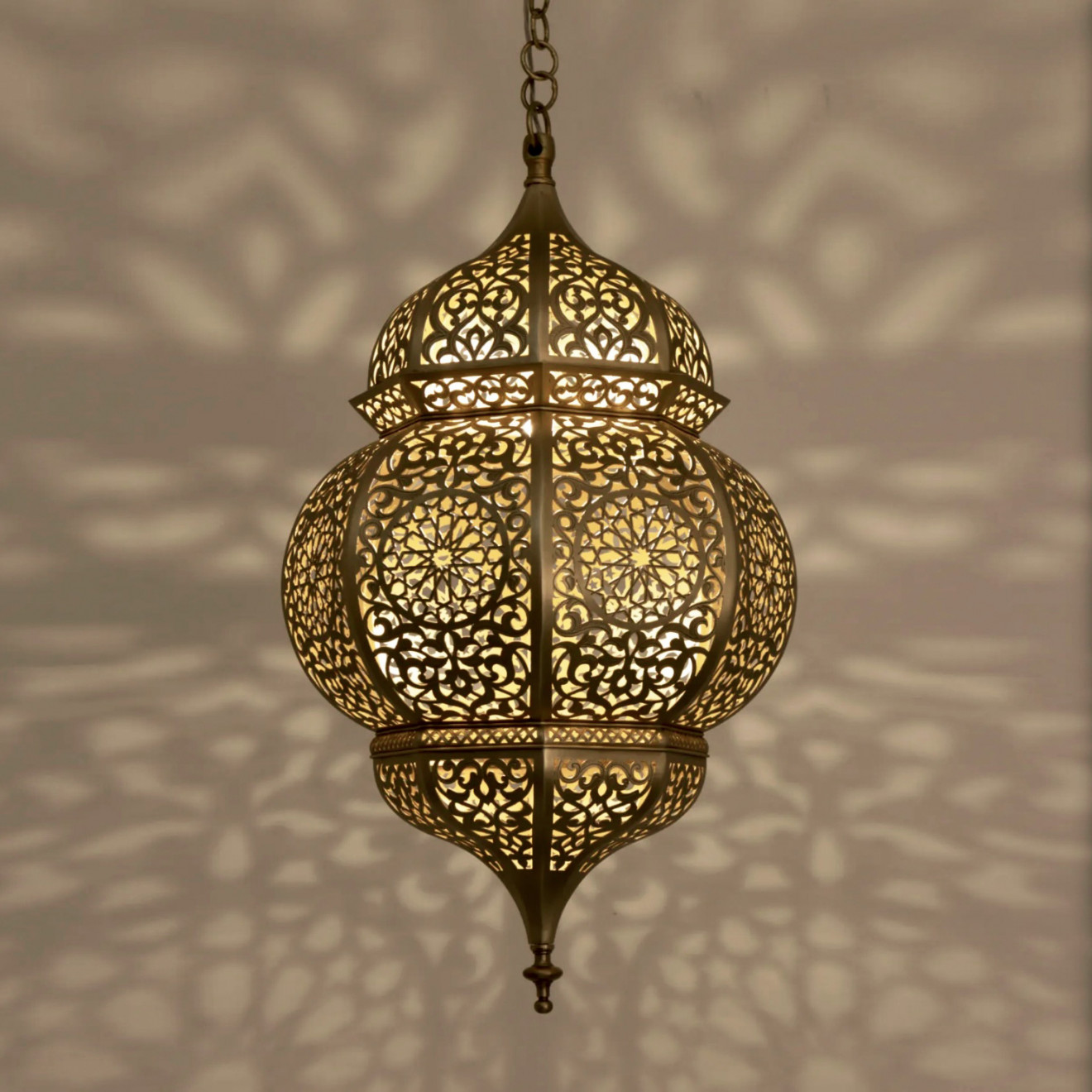Marokkanische Hängelampe aus Messing EMIRA