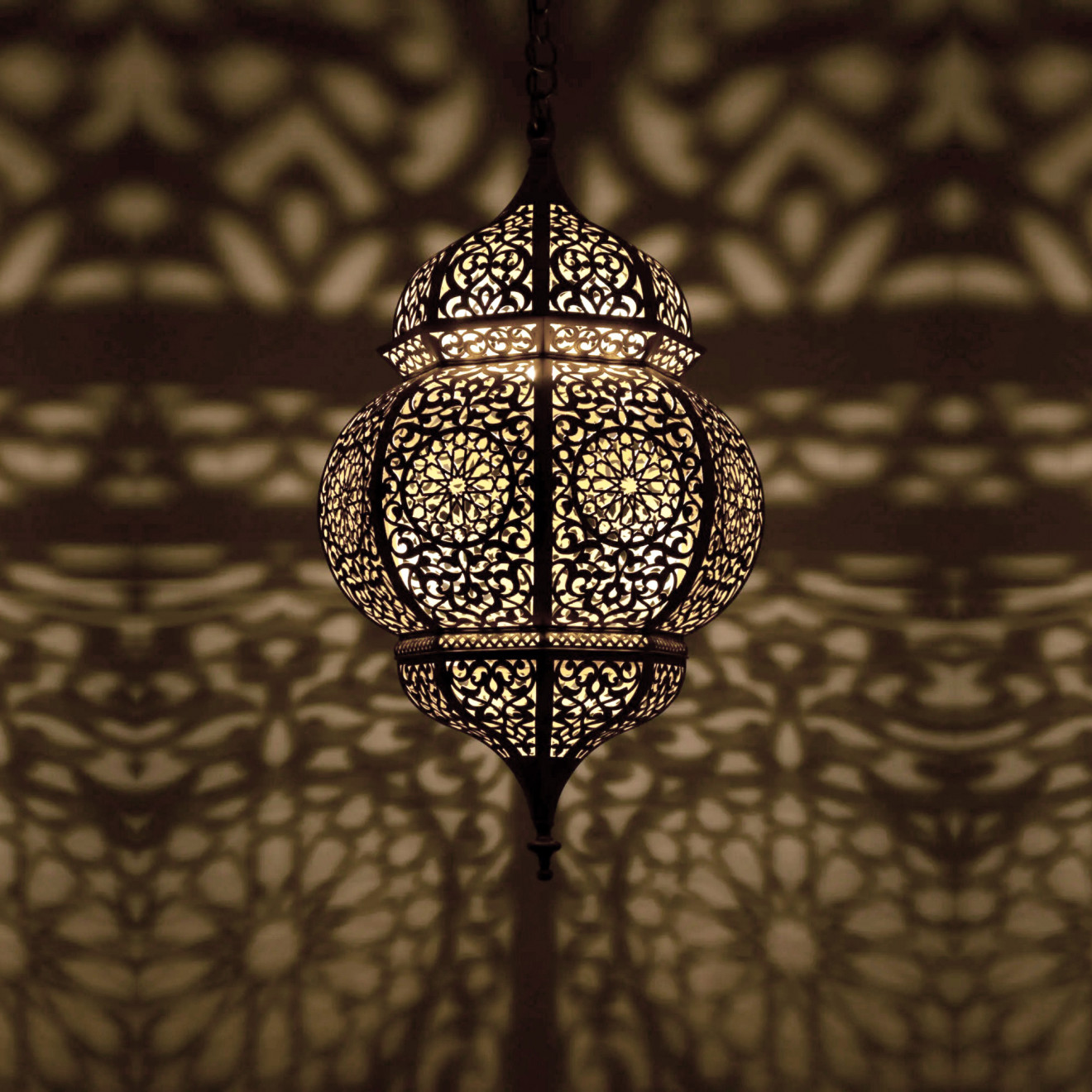Marokkanische Hängelampe aus Messing EMIRA