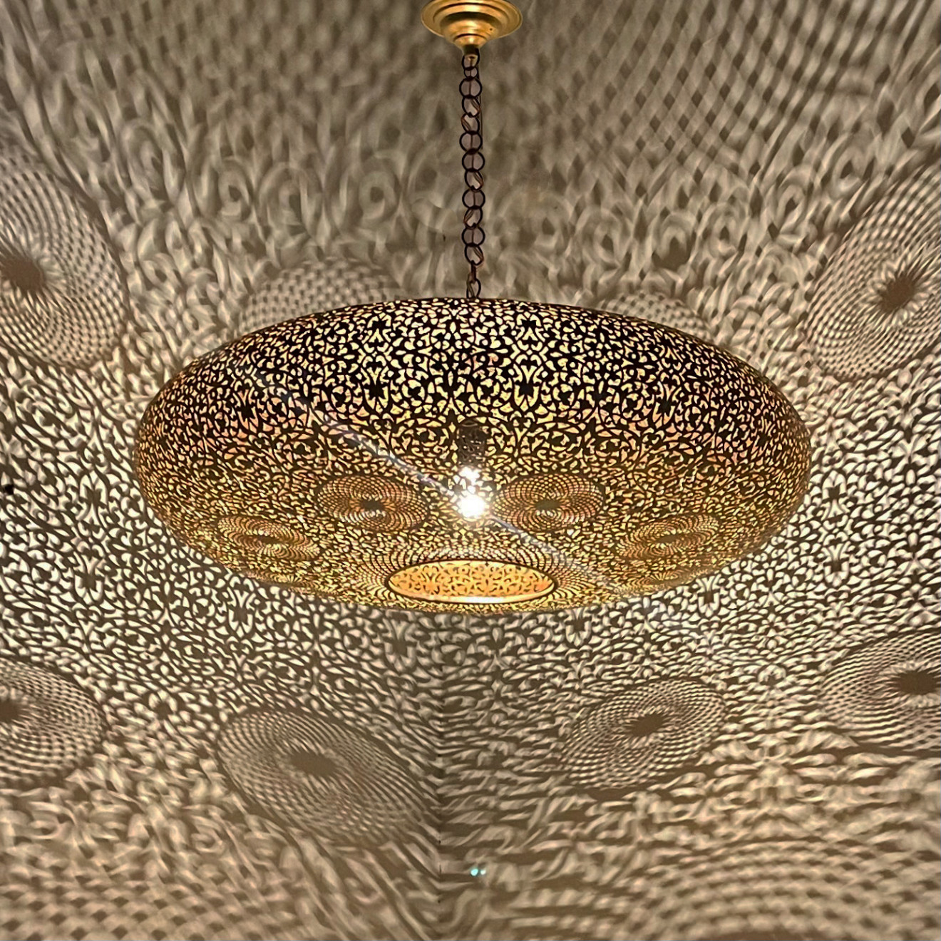 Marokkanische Hängelampe aus Messing WARDA Ø80cm