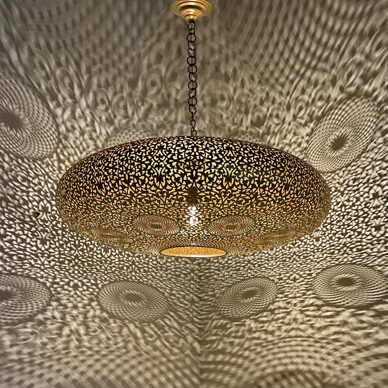 Marokkanische Hängelampe aus Messing WARDA Ø80cm