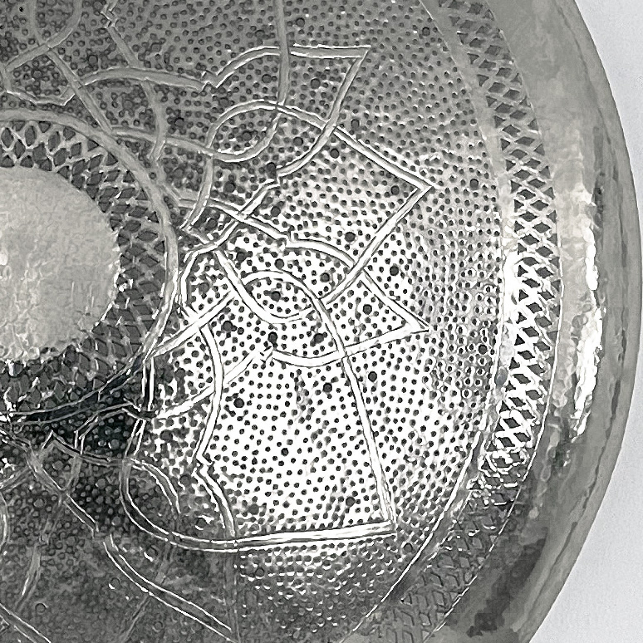 Orientalische Messing Wandlampe DORA ZWAK Silber Ø80cm