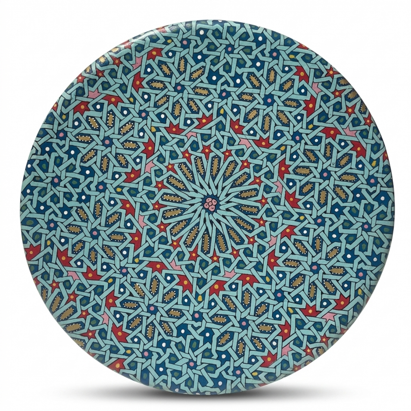 Runder orientalischer Teetisch MIDA blau