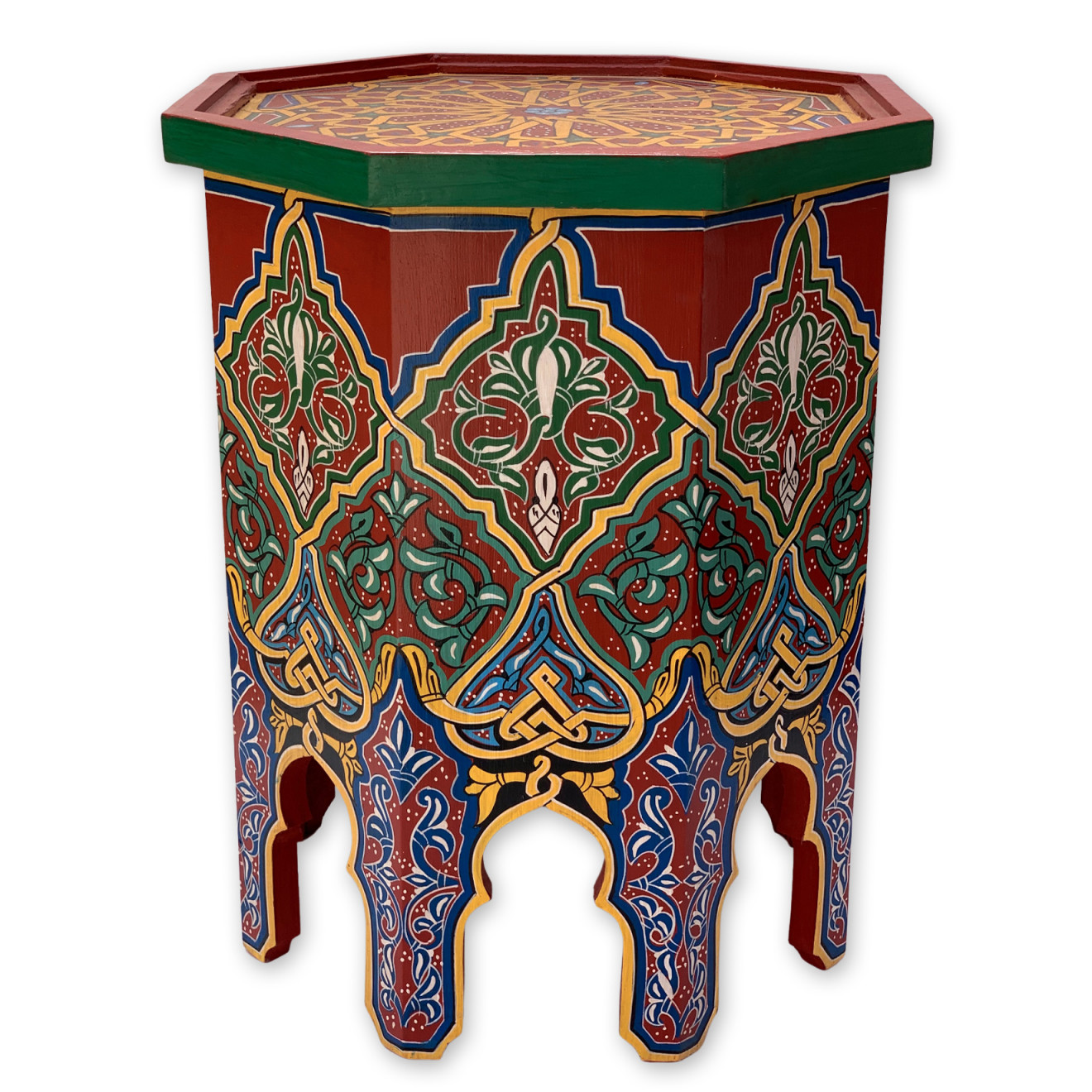 Handbemalter marokkanischer Beistelltisch Bunt