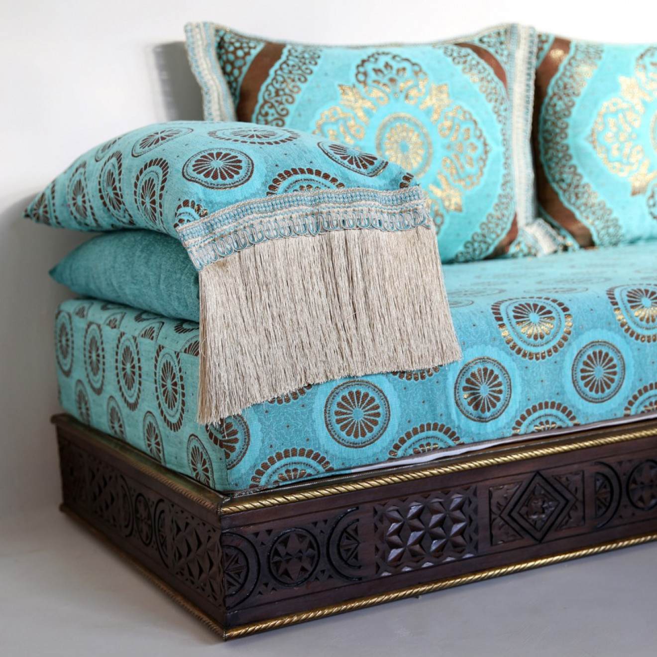 Orientalische Marokkanische Couch aus Massivholz "Amana"