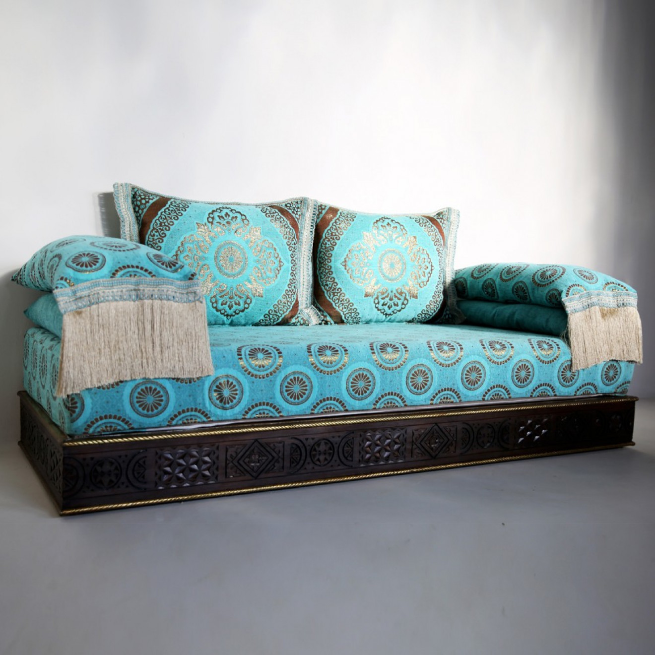 Orientalische Marokkanische Couch aus Massivholz "Amana" Orientalische Marokkanische Couch aus Massivholz "Amana"