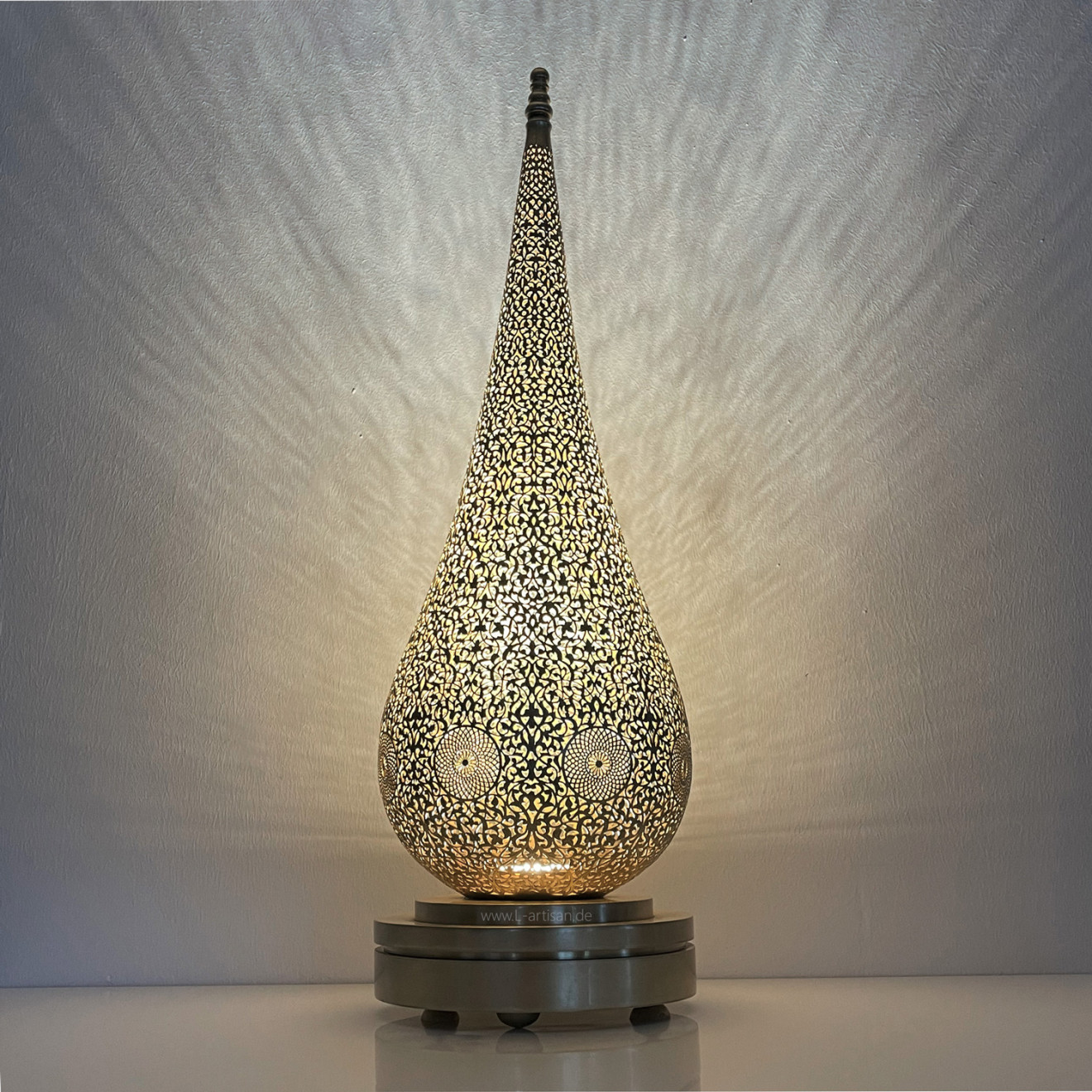 Marokkanische Stehleuchte DAMIA-L Messing H68cm