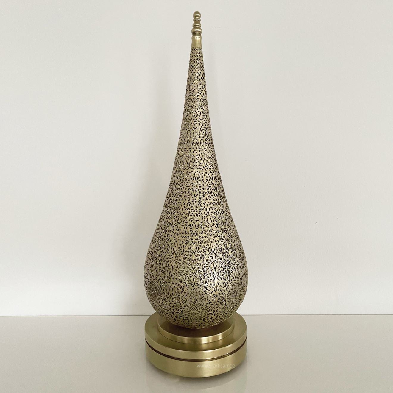 Marokkanische Stehleuchte DAMIA-L Messing H68cm