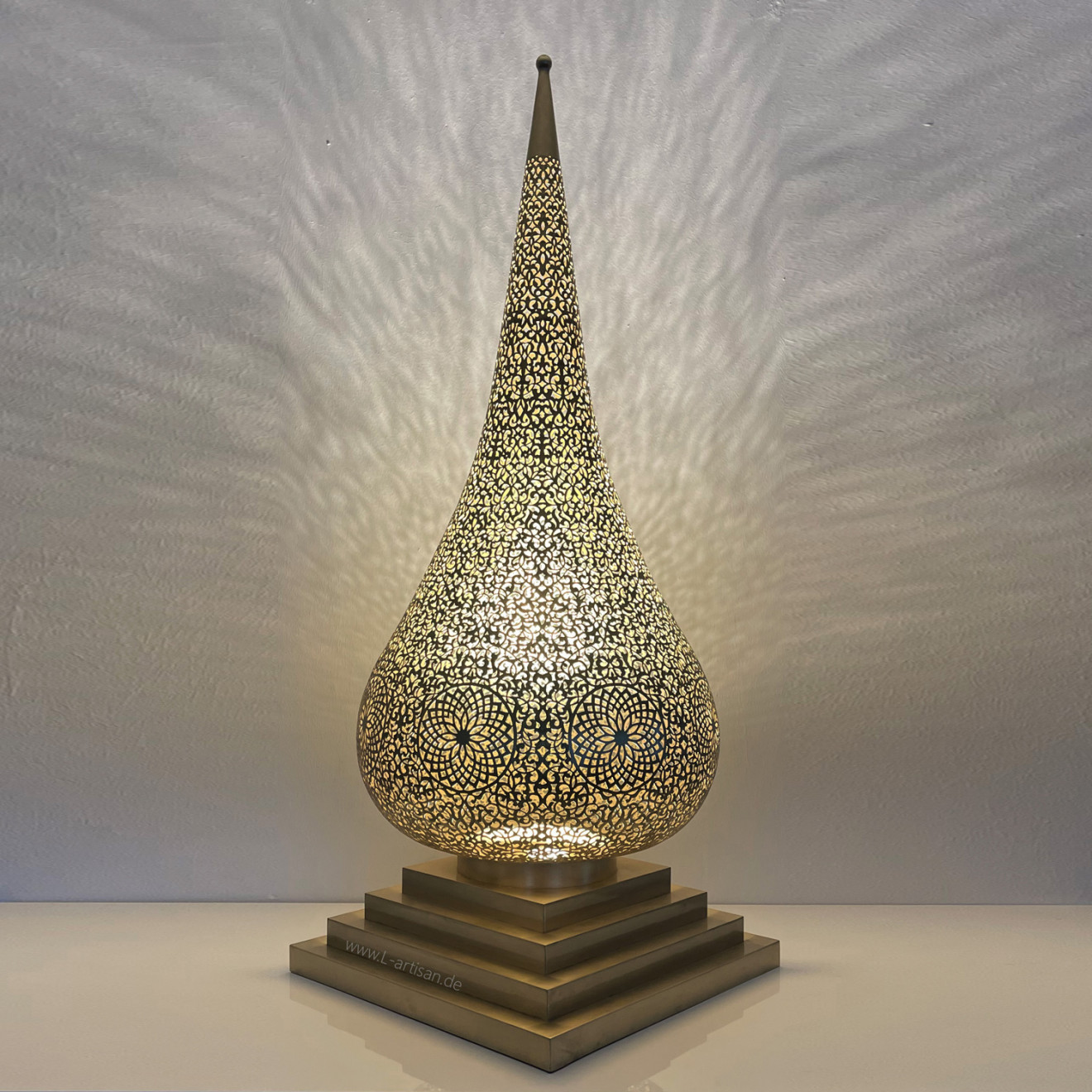 Orientalische Stehleuchte DAMIA-XL Messing H100cm