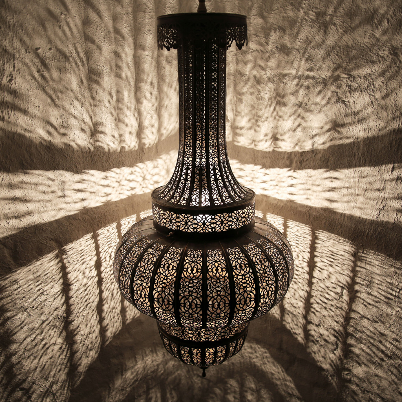 Orientalische Messing XL Hängeleuchte ELEGANCIA