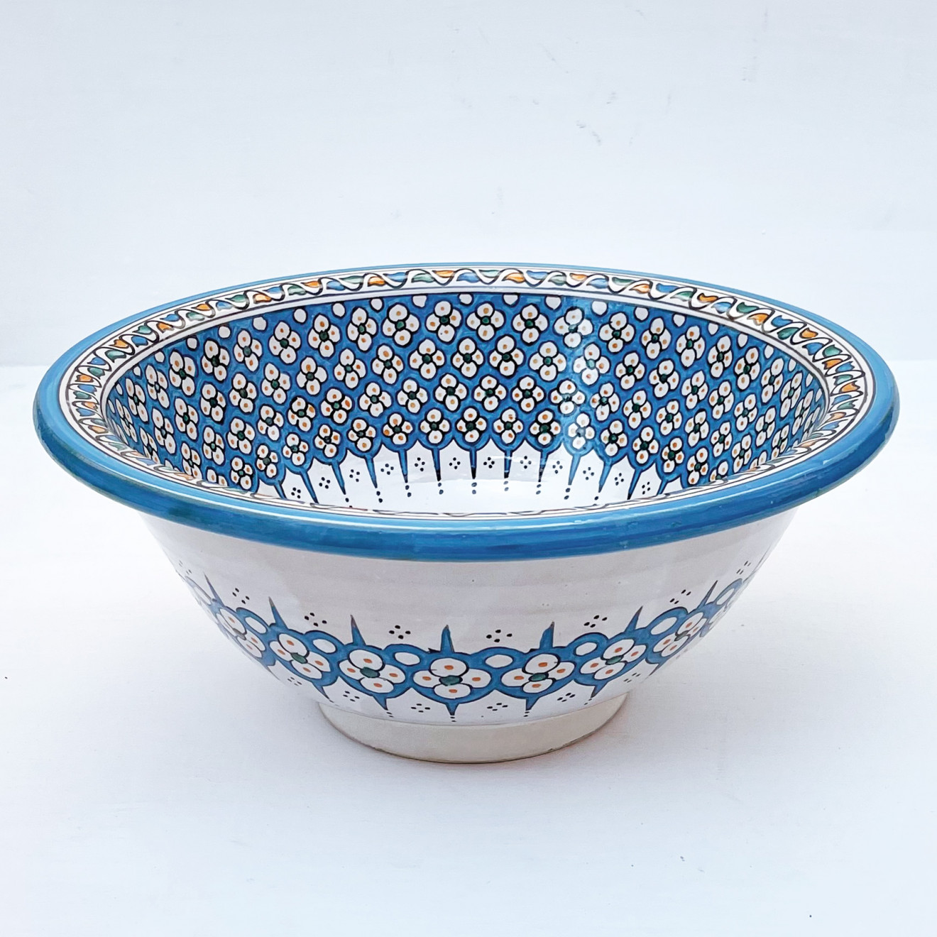 Bemaltes Keramik Aufsatzwaschbecken FES-MULTI-11 D40cm