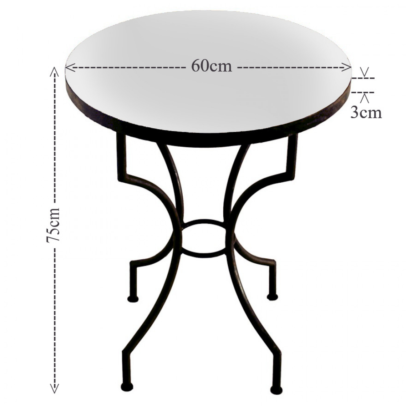 Marokkanischer Mosaiktisch FASSIA bordeaux D60cm
