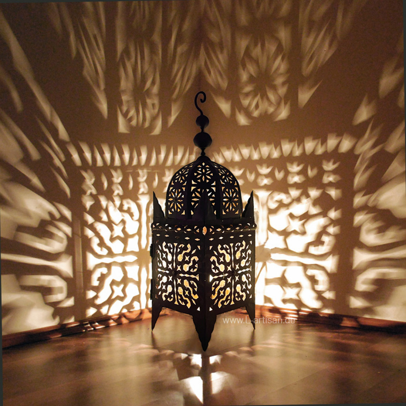 Orientalische Laterne aus Metall JAMA H65cm