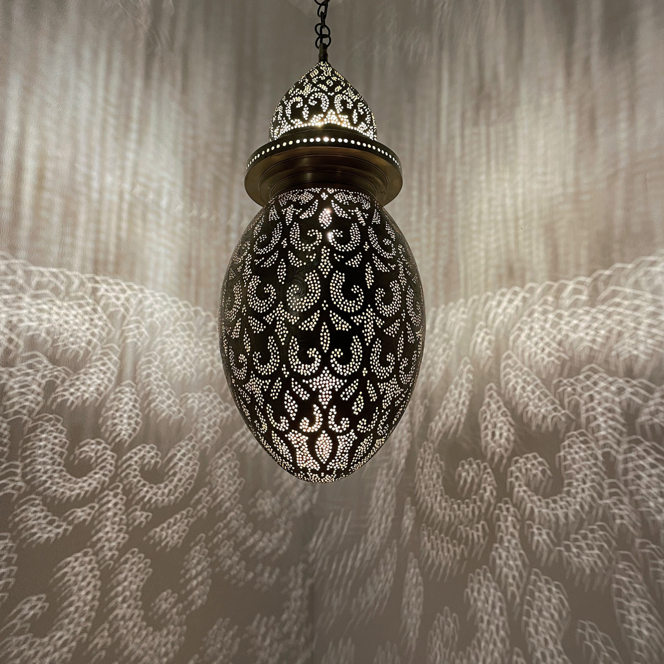 Marokkanische Messing- Pendelleuchte LIORA H70cm