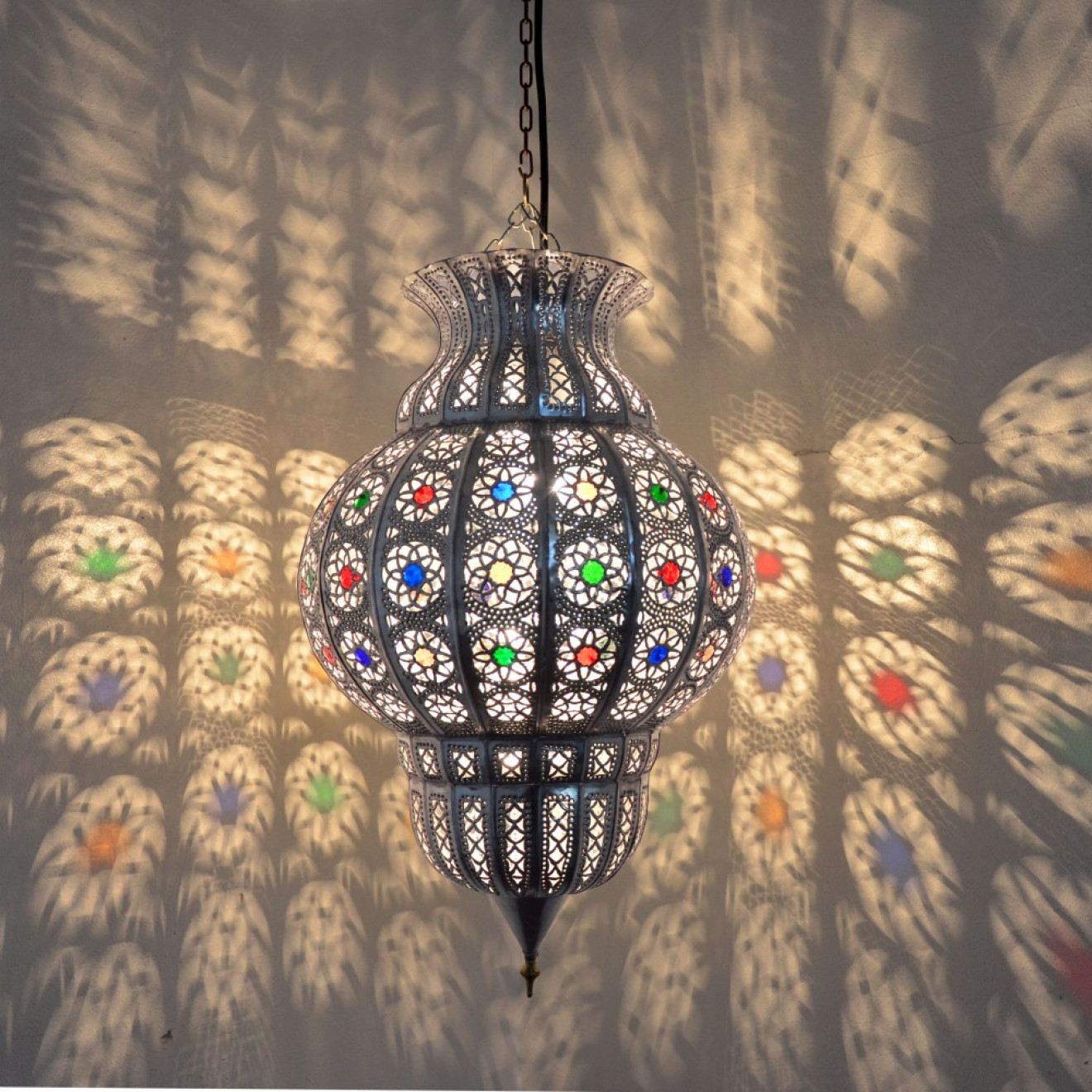 Orientalische Deckenleuchte "Rania" Silber