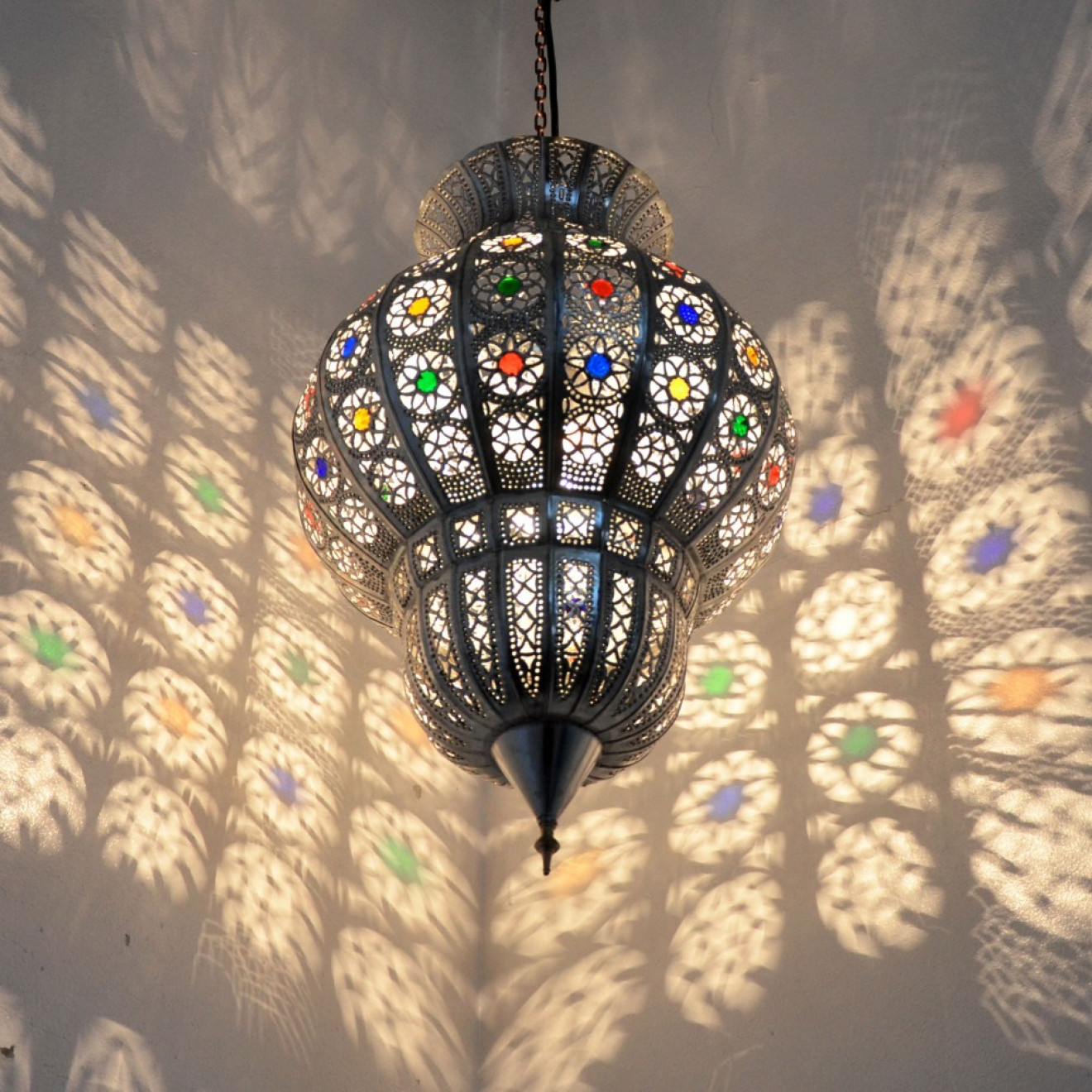 Orientalische Deckenleuchte "Rania" Silber